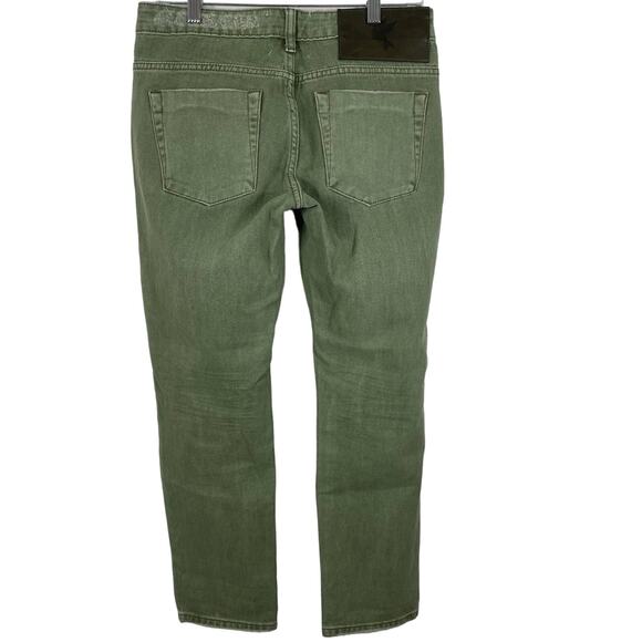 One Teaspoon Green Distressed Whiskering Straight Leg Women's Jeans 25 - Picture 2 of 4